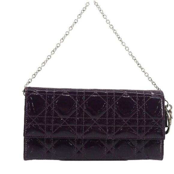 Lady Dior Wallet On Chain in patent purple. Elegant and Timeless! - Picture 2 of 8